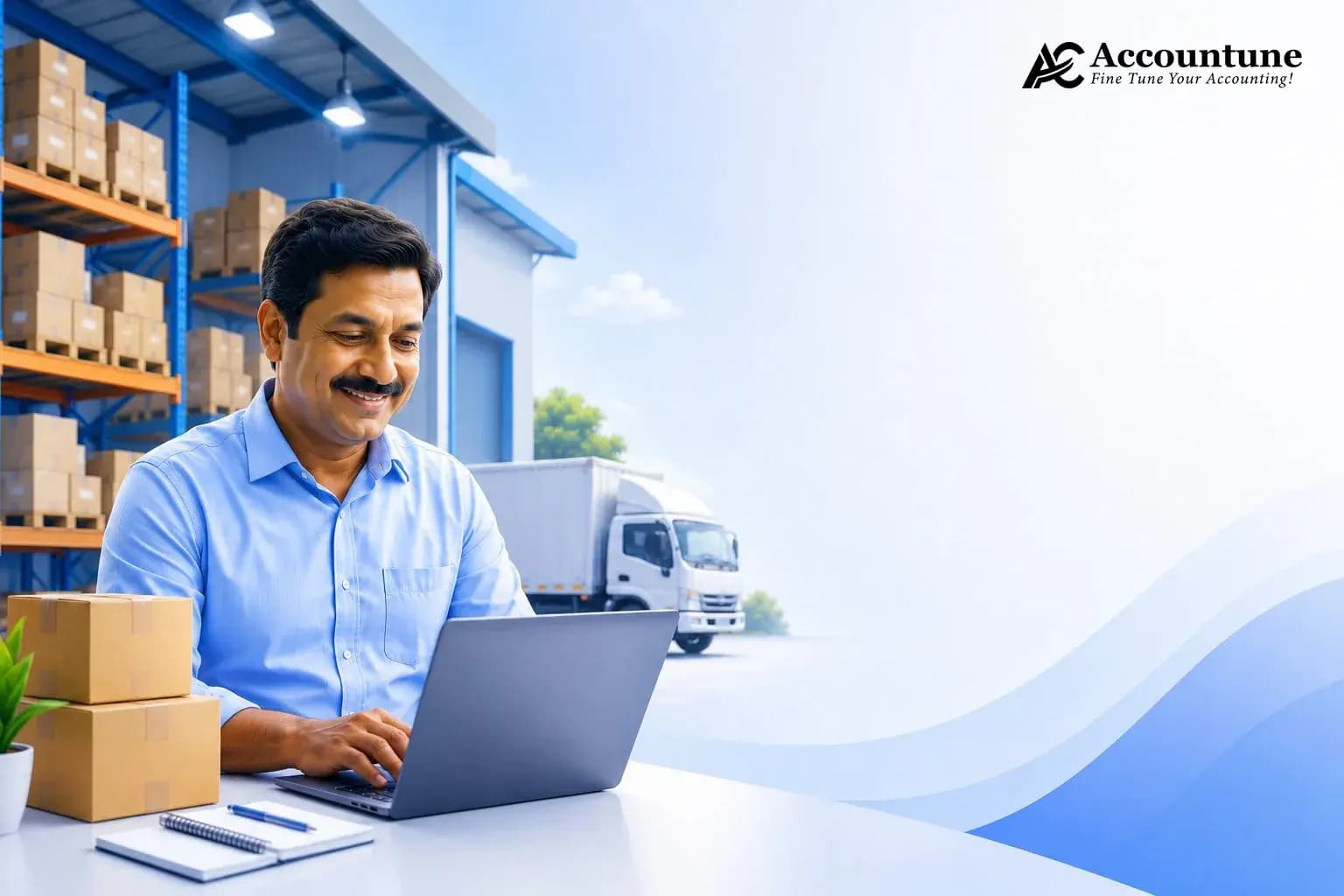 Accountune GST billing software for wholesalers showing the day book